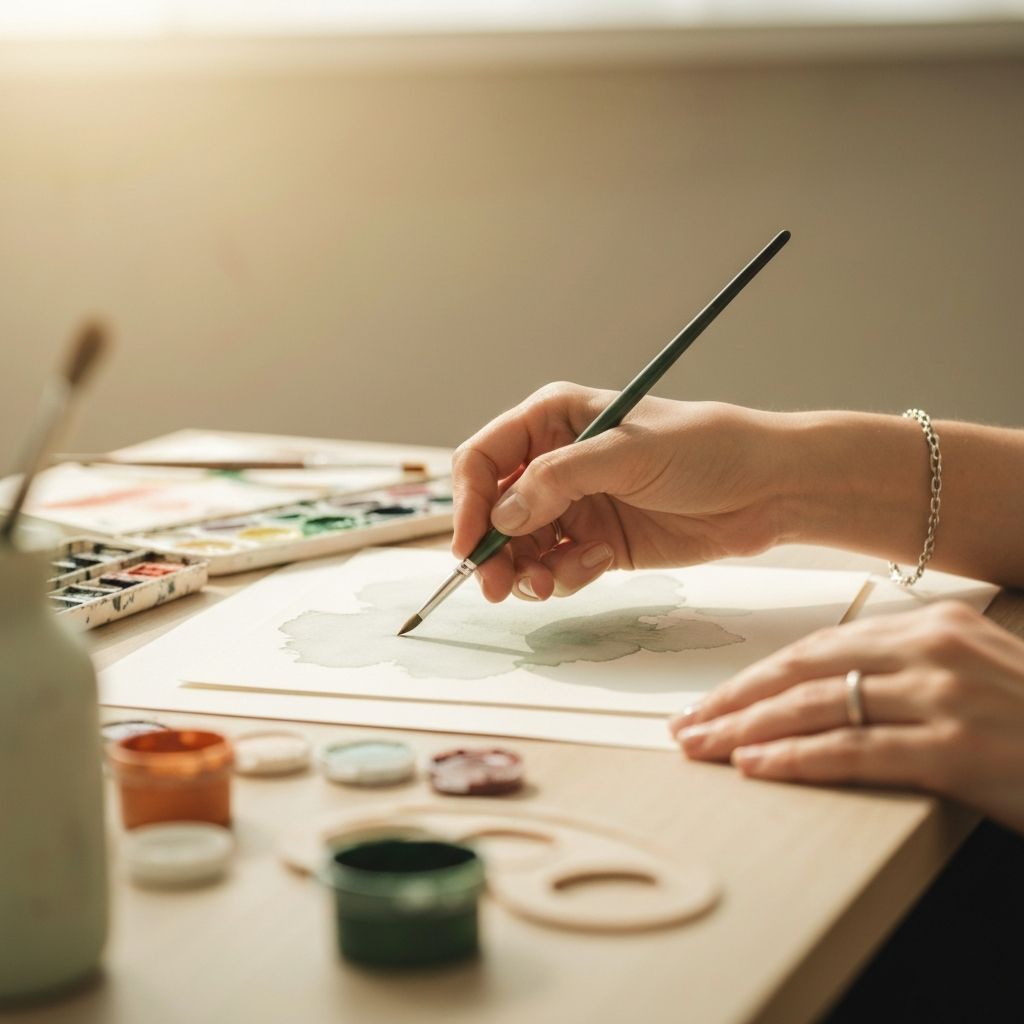 Warsztaty malarskie - ręce z pędzlem